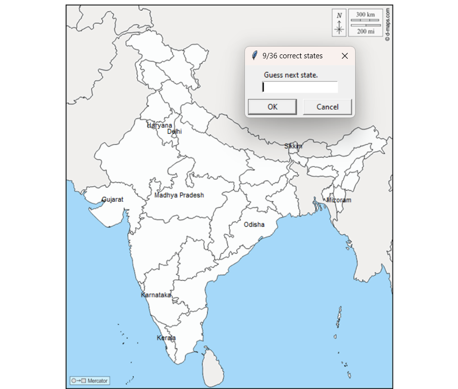 Indian states guessing game